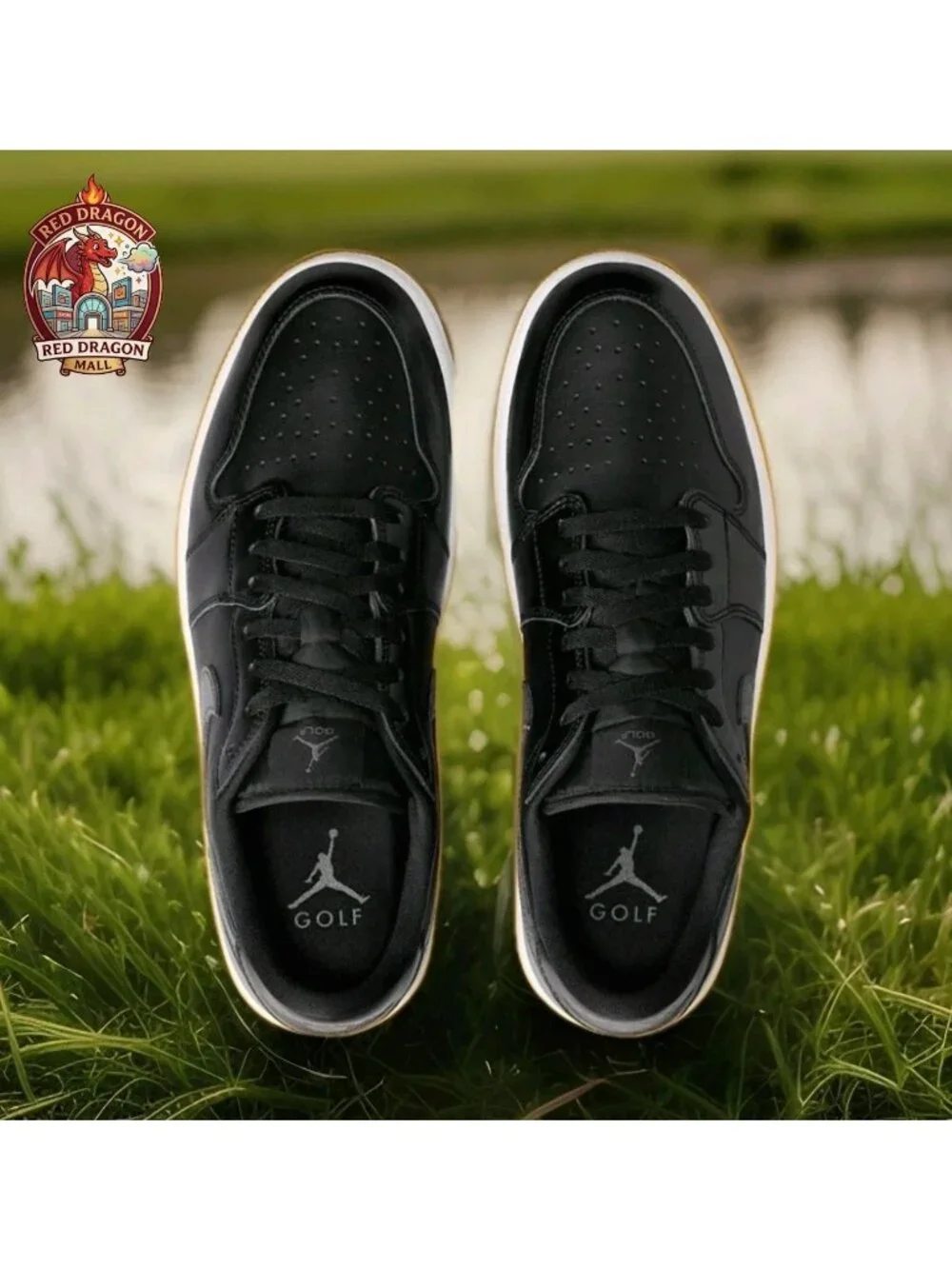 Nike Air Jordan 1 Golf Shoes Low Black Gum White DD9315-005 - Men's Size 8
